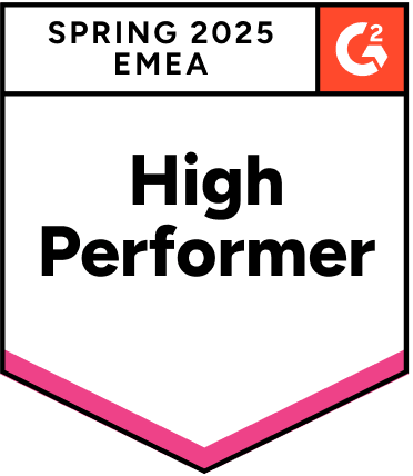 G2 High Performer EMEA Spring 2025 badge
