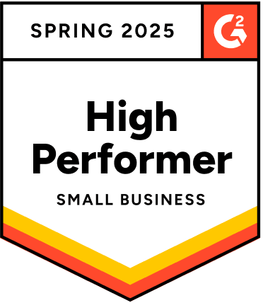 G2 High Performer Small Business Spring 2025 badge